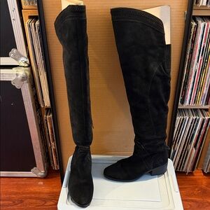 Black Suede Over-The-Knee Women’s Boots